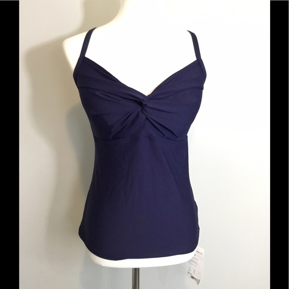 Athleta Twist Up Dark Blue Tankini Top - Picture 4 of 6